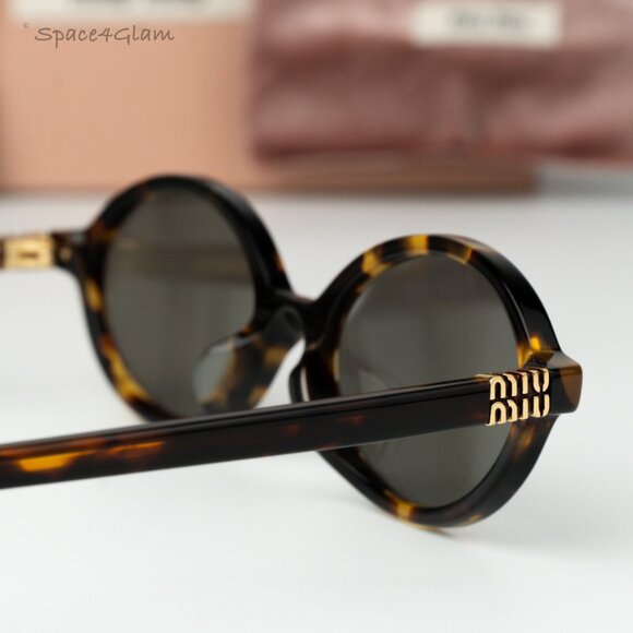 Miu Miu Women Sunglasses Havana Grey Mirror Silver MU04ZSF VAU07F REGARD NEW - Picture 5 of 10